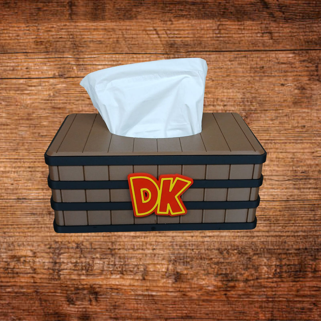 Taschentuchbox mit DK-Logo und weißem Taschentuch aus PLA, quaderförmig
