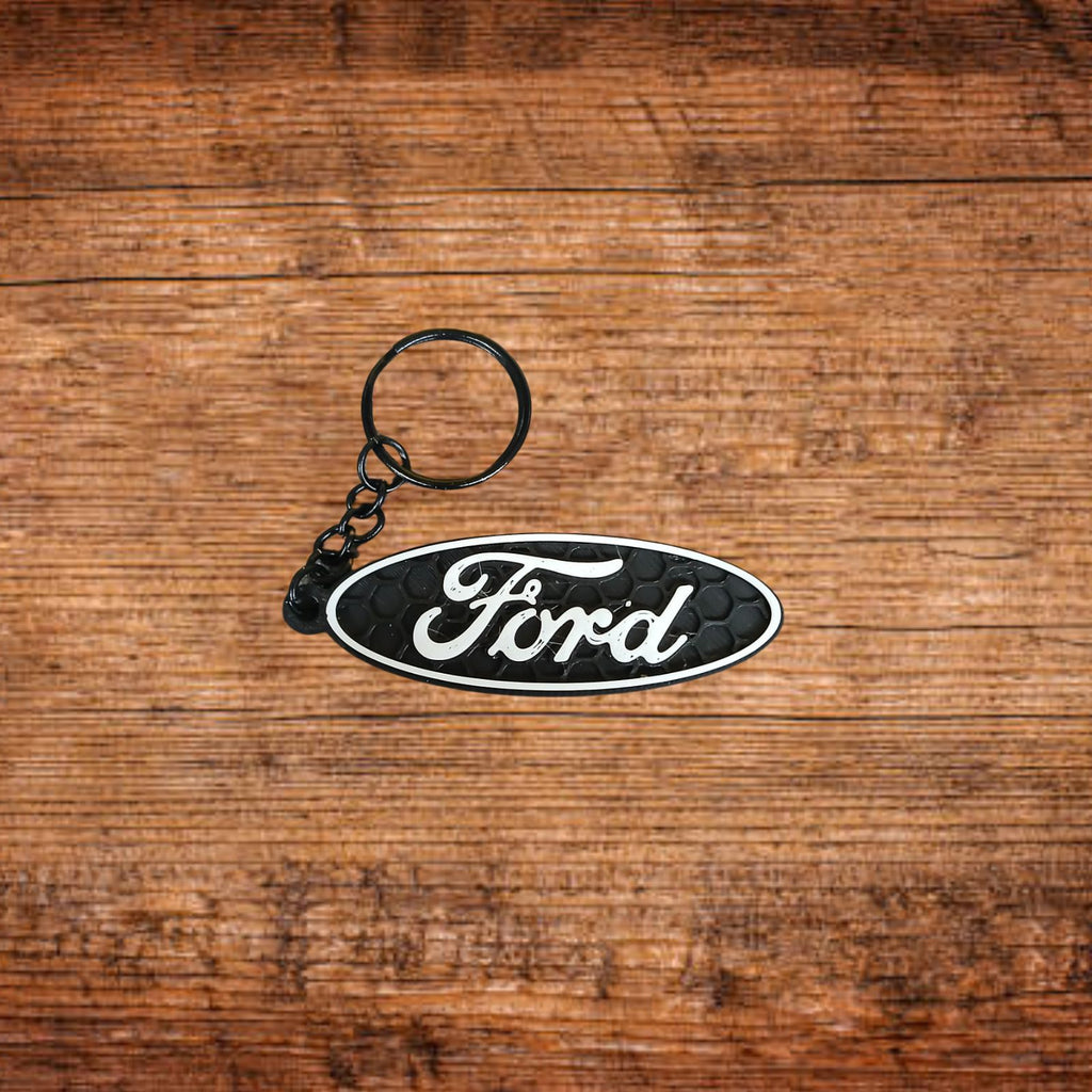 Ford Logo-Schlüsselanhänger mit ovalem Emblem und Ring