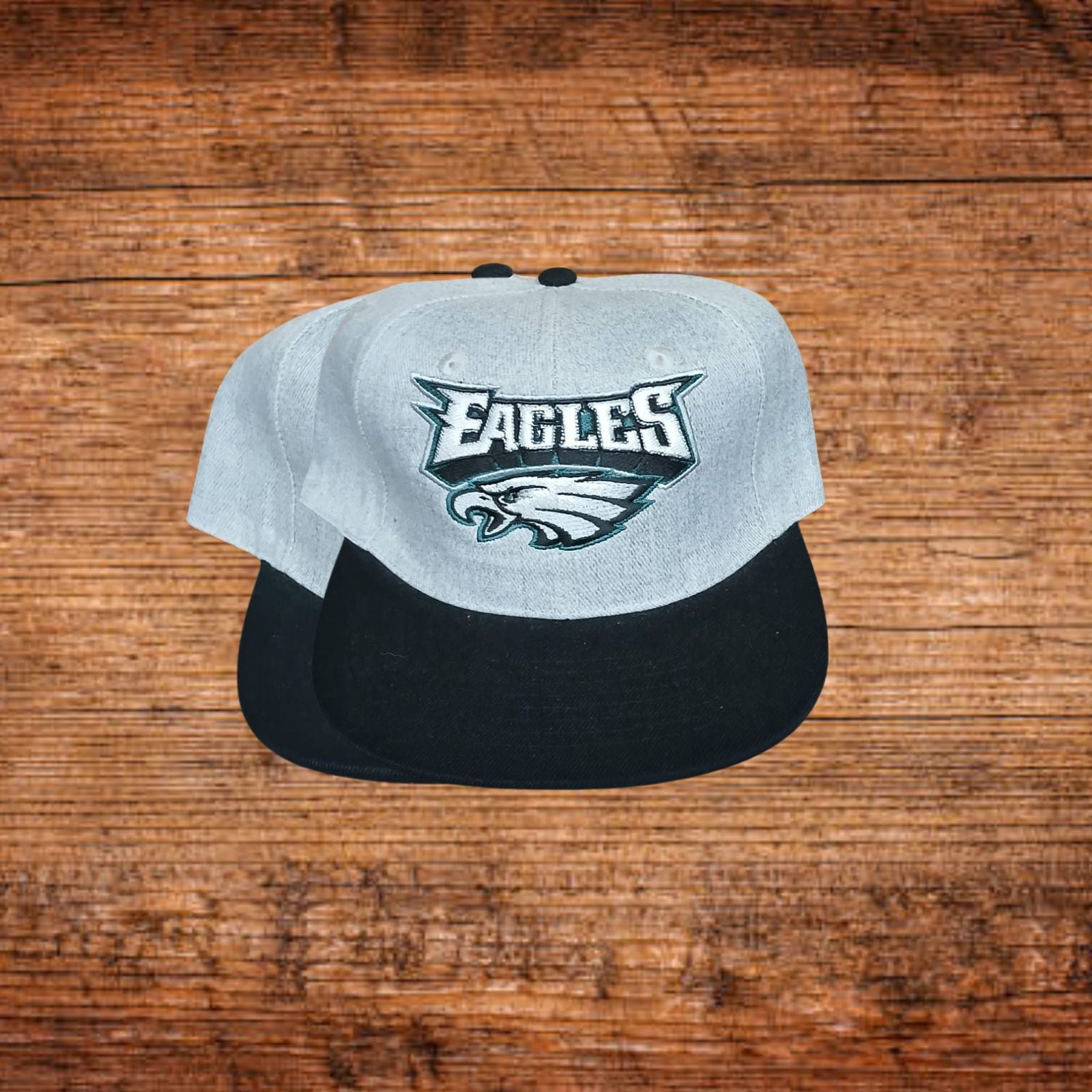Snapback-Cap mit EAGLES-Logo, hellgrau mit schwarzem Schirm