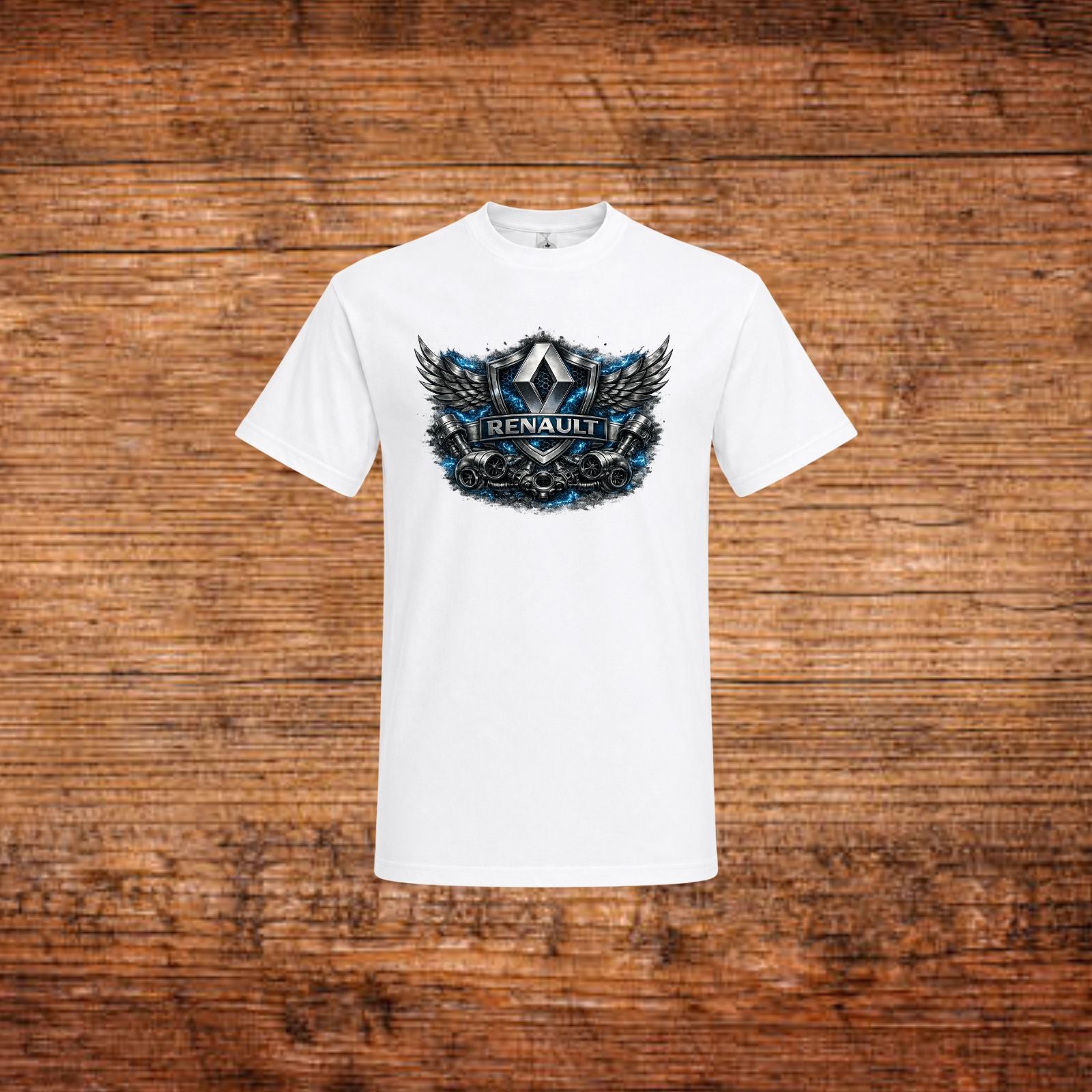 Weißes Renault T-Shirt mit Flügel-Logo-Print auf der Brust
