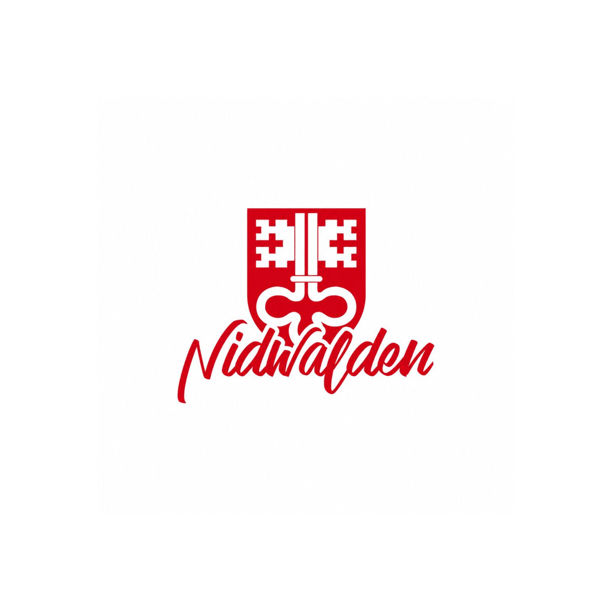 Nidwalden Sticker mit Kantonswappen und Schriftzug in Rot auf Weiß
