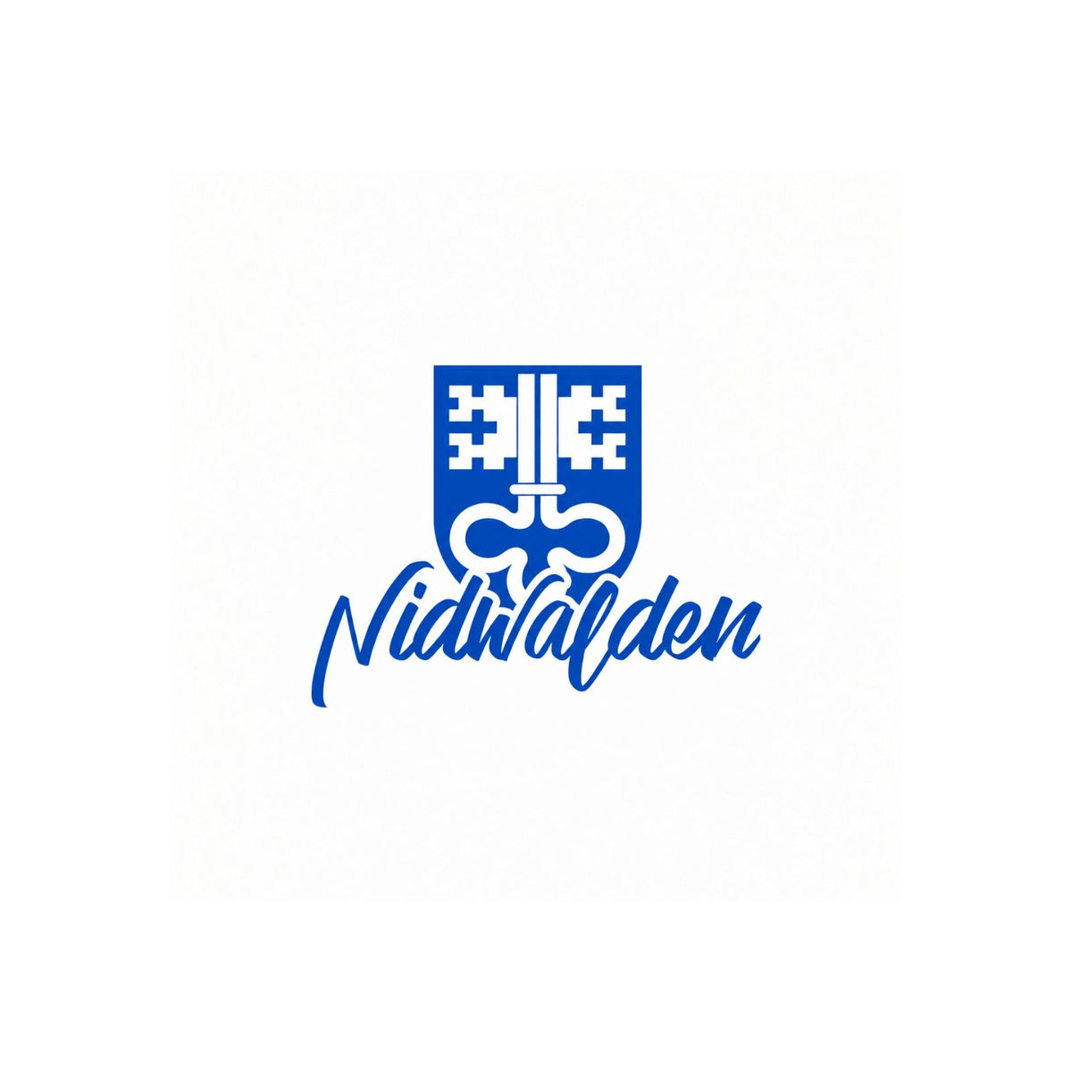 Nidwalden Sticker mit Kantonswappen und Schriftzug in Blau auf Weiß