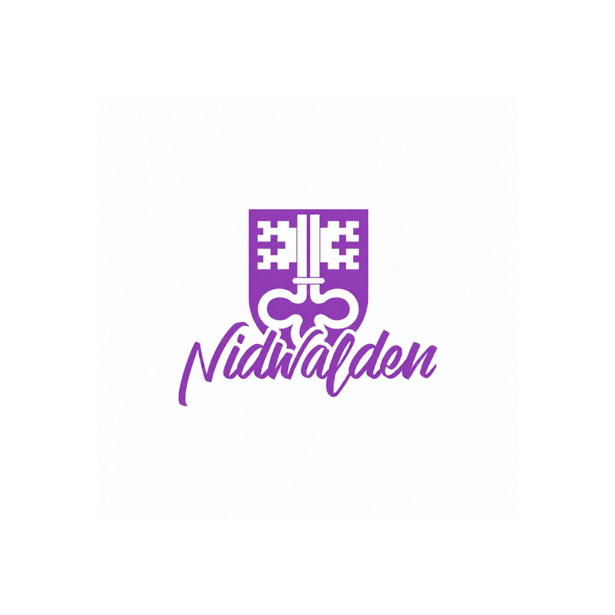 Nidwalden Sticker mit Kantonswappen und Schriftzug in Lila auf Weiß