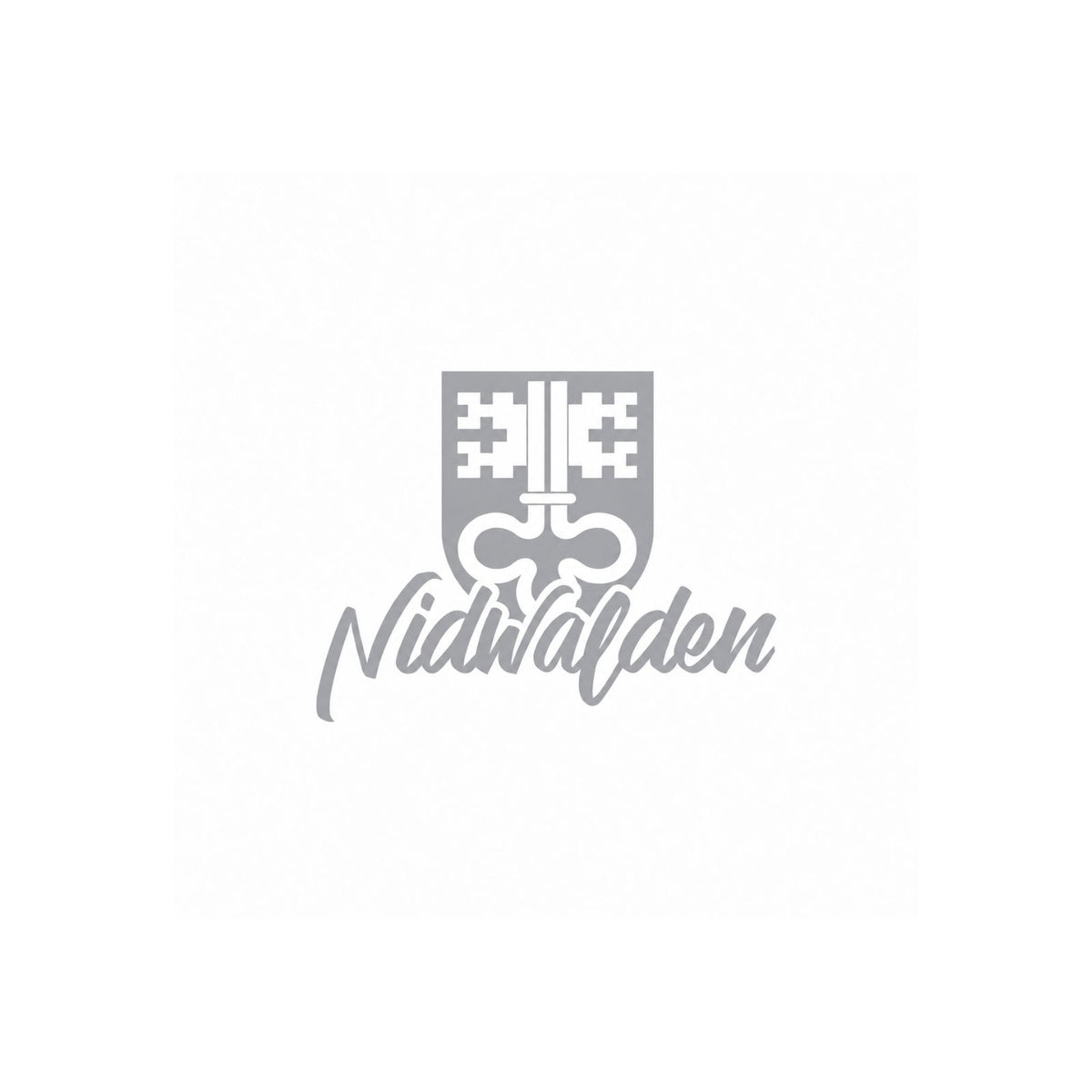 Nidwalden Sticker mit Kantonswappen und Schriftzug in Grau auf Weiß