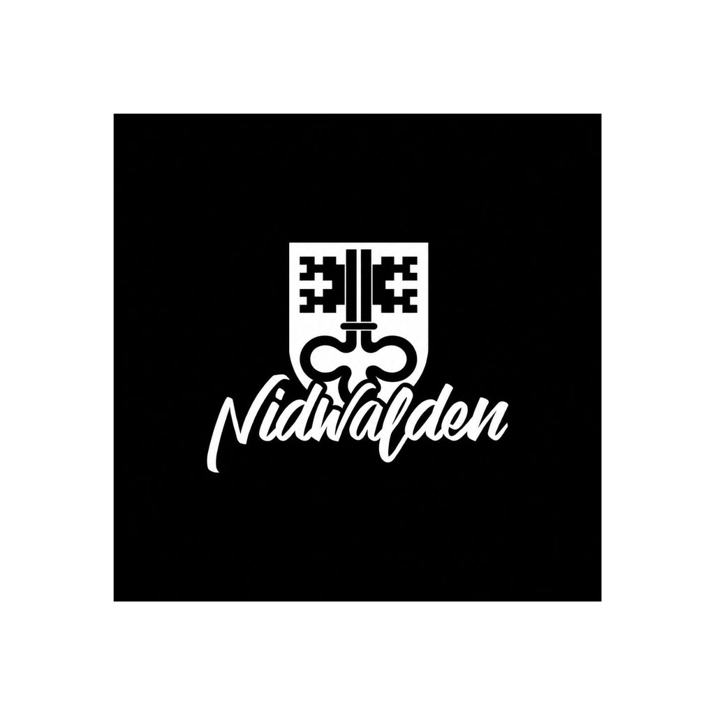 Nidwalden Sticker mit Kantonswappen und Schriftzug in Weiß auf Dunkel