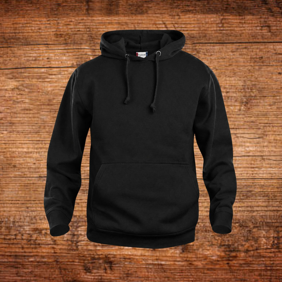 Hoodie mit Wunschtext, schwarz, mit Kapuze und Kängurutasche