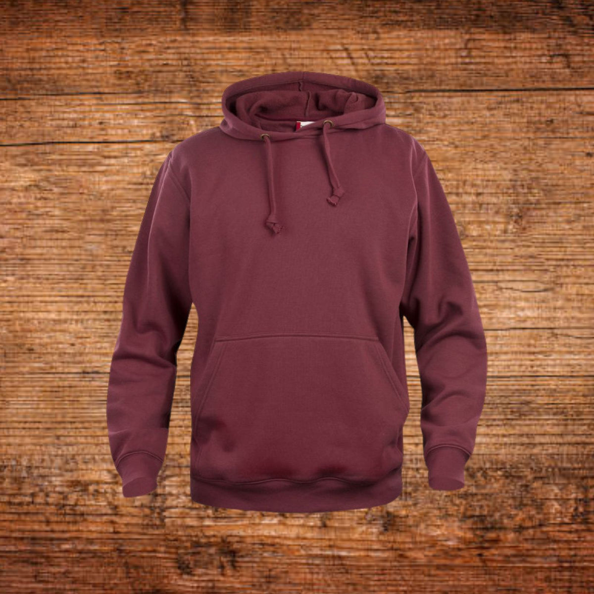 Hoodie mit Wunschtext, weinrot, mit Kapuze und Kängurutasche