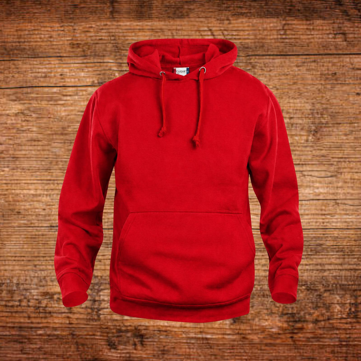 Hoodie mit Wunschtext, rot, mit Kapuze und Kängurutasche