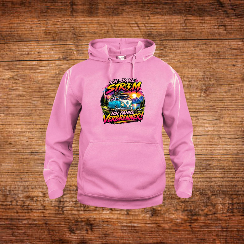 Rosa Hoodie mit Kapuze und Motivdruck mit VW-Bus