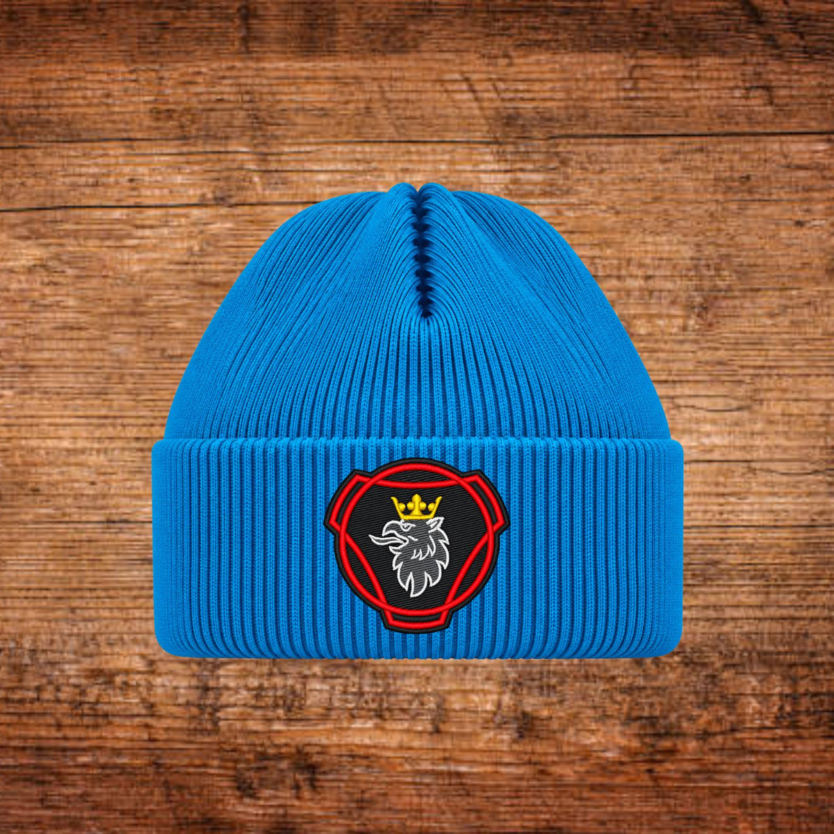 Greif-Wappen Wintermütze bestickt – Beanie mit gekröntem Greif