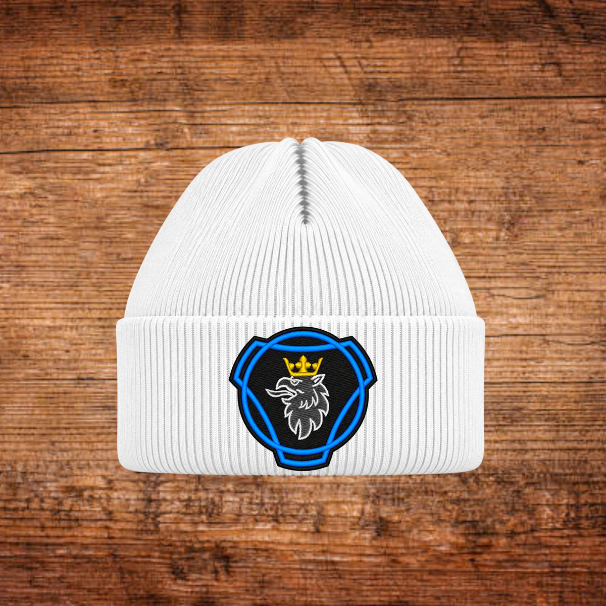 Greif-Wappen Wintermütze bestickt – Beanie mit gekröntem Greif