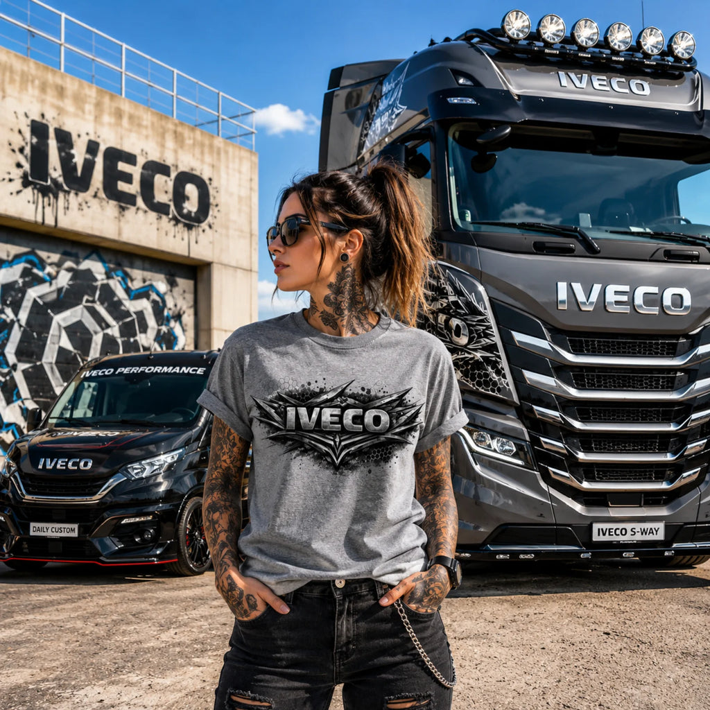 IVECO Shadow Edition T-Shirt in Grau mit IVECO-Logo auf der Brust