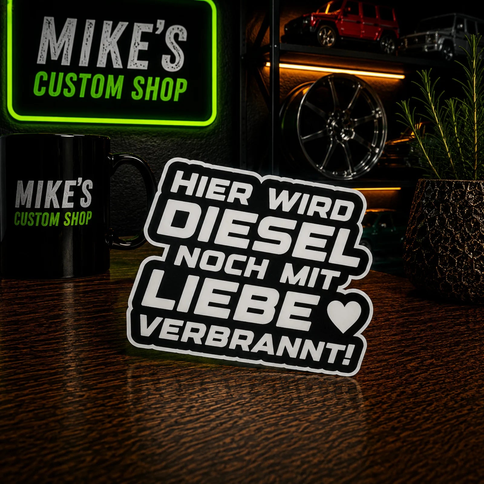 Vinyl-Autoaufkleber mit Aufschrift „Hier wird Diesel noch mit Liebe verbrannt“