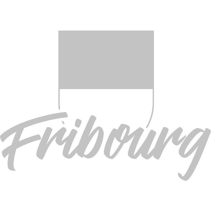 Aufkleber mit Schweizer Flaggenmotiv (grau) und geschwungenem Schriftzug